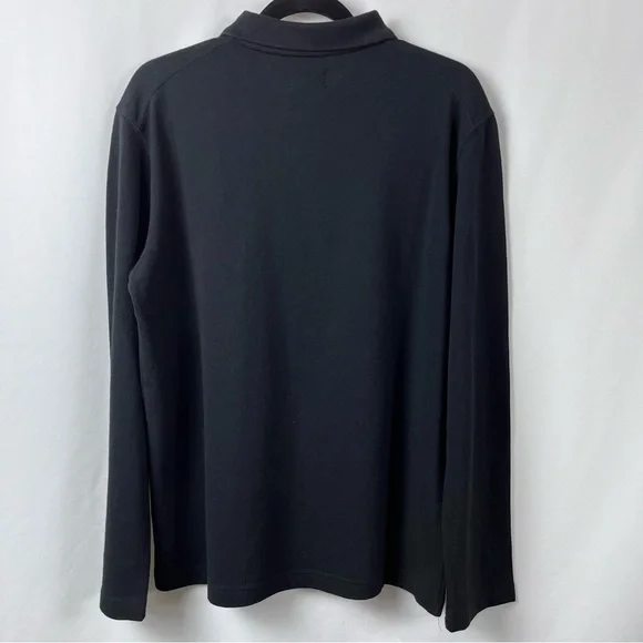 Men’s long sleeves polo style shirt. Cotton Black. Korean brand Romantic Pirates - Picture 5 of 8